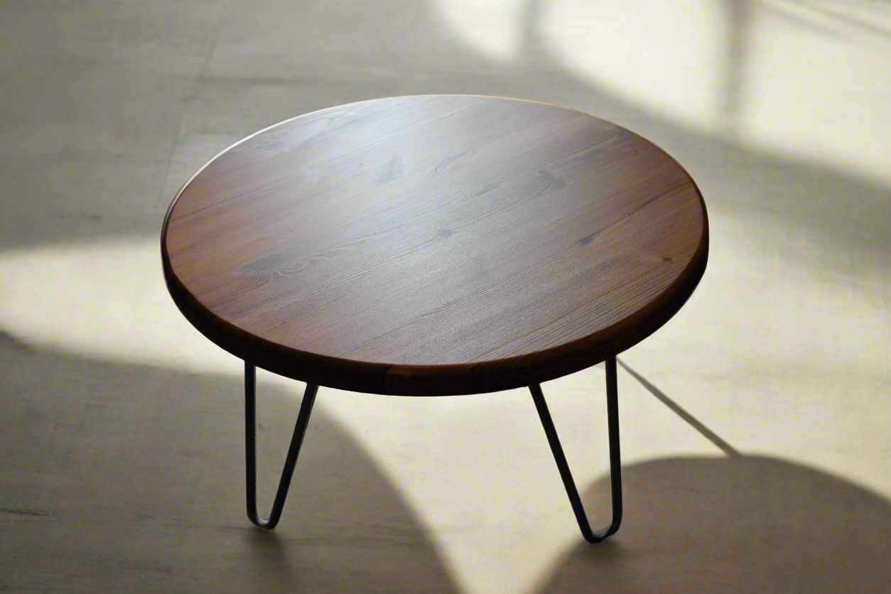 Round Low Tea & Coffee Table | Solid Wood Side Table