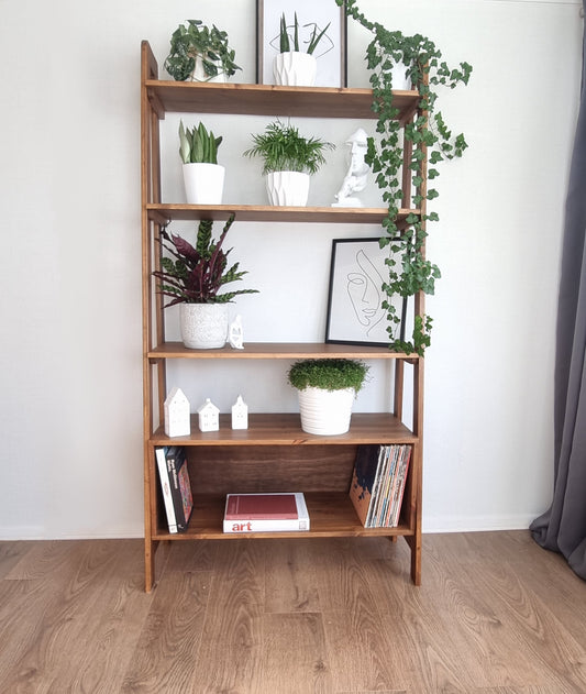 Wooden Free Standing Mid-Century Modern Wall Unit with Shelves and Storage Space COLOUR FURNITURE