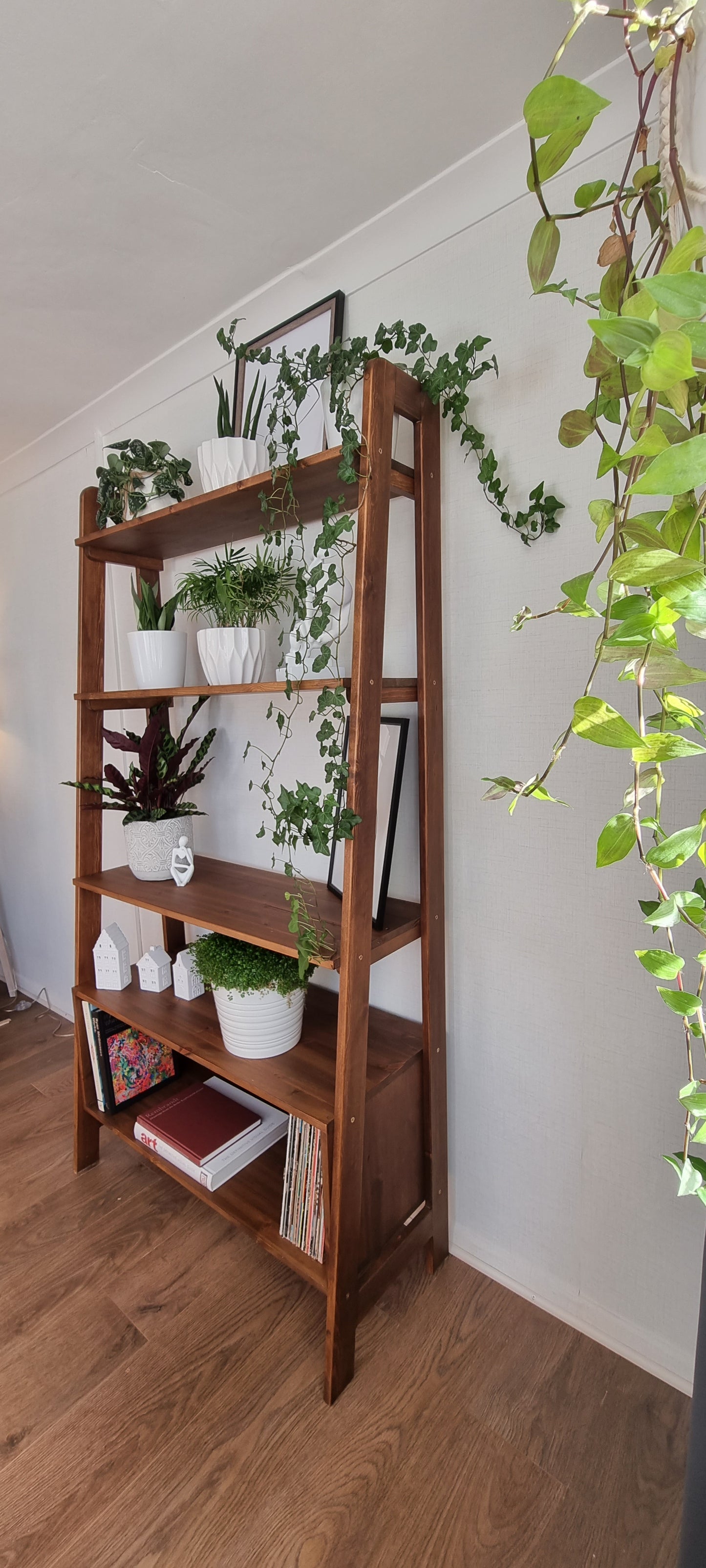 Wooden Free Standing Mid-Century Modern Wall Unit with Shelves and Storage Space COLOUR FURNITURE