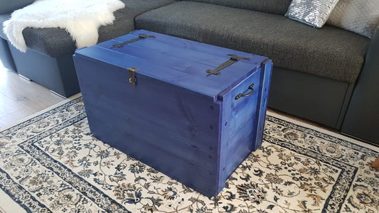 Wooden Storage Chest Trunk Blanket Box Chest Trunk Vintage Coffee Table Ottoman COLOURLIMITED