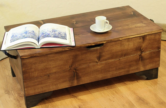 Wooden Storage Chest Trunk, Blanket Box Coffee Table