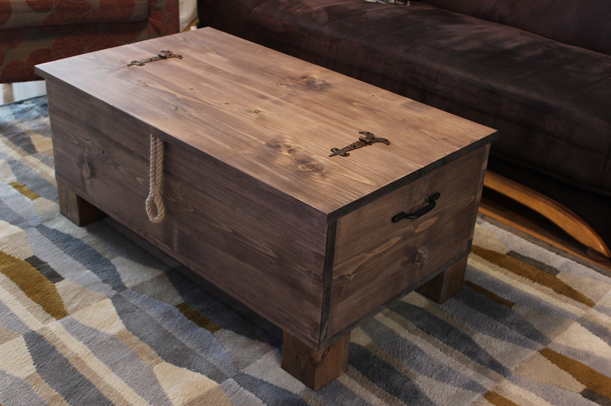 Rustic Industrial Trunk, Wooden Trunk, Storage Trunk, Storage Chest, Trunk Coffee Table - Available in Many Colours!