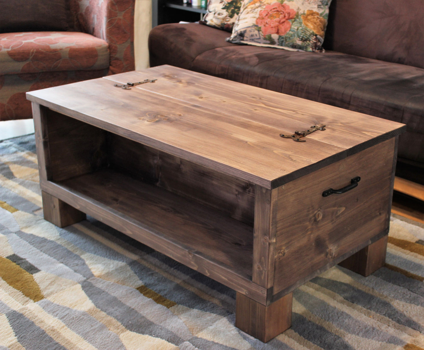 Rustic Industrial Trunk, Wooden Trunk, Storage Trunk, Storage Chest, Trunk Coffee Table - Available in Many Colours!
