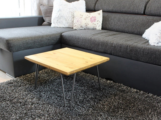 Rustic Industrial Coffee Table, Square  Low Table, Side Table, Made with Solid Wood - Available in many Colours!