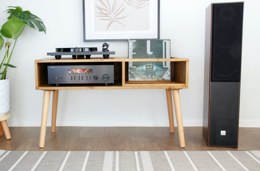 Retro Style Turntable Cabinet, Record Player Vinyl Storage COLOUR FURNITURE 