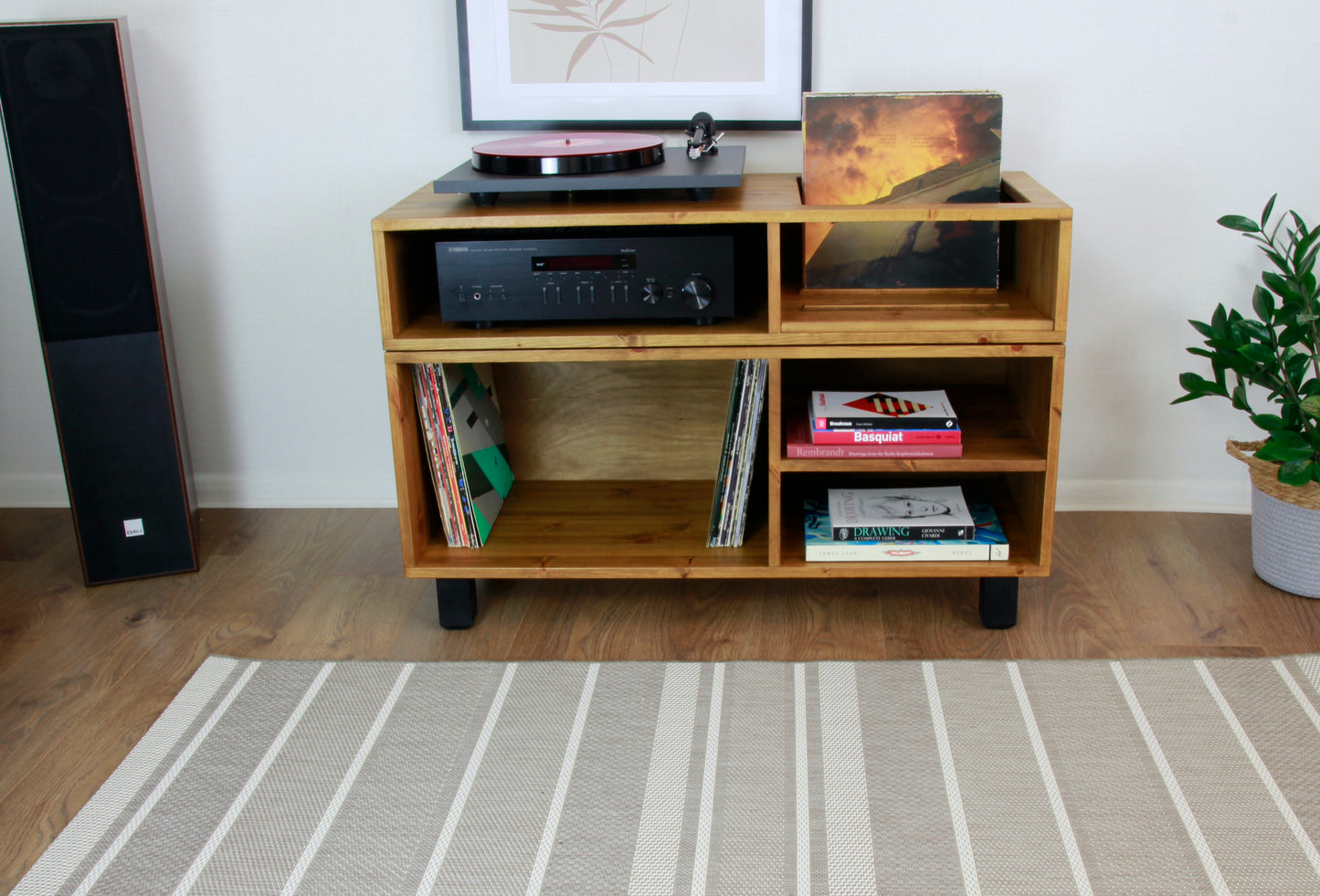 Record player storage unit, Large Entertainment Cabinet / AMP Stand with storage space COLOUR FURNITURE