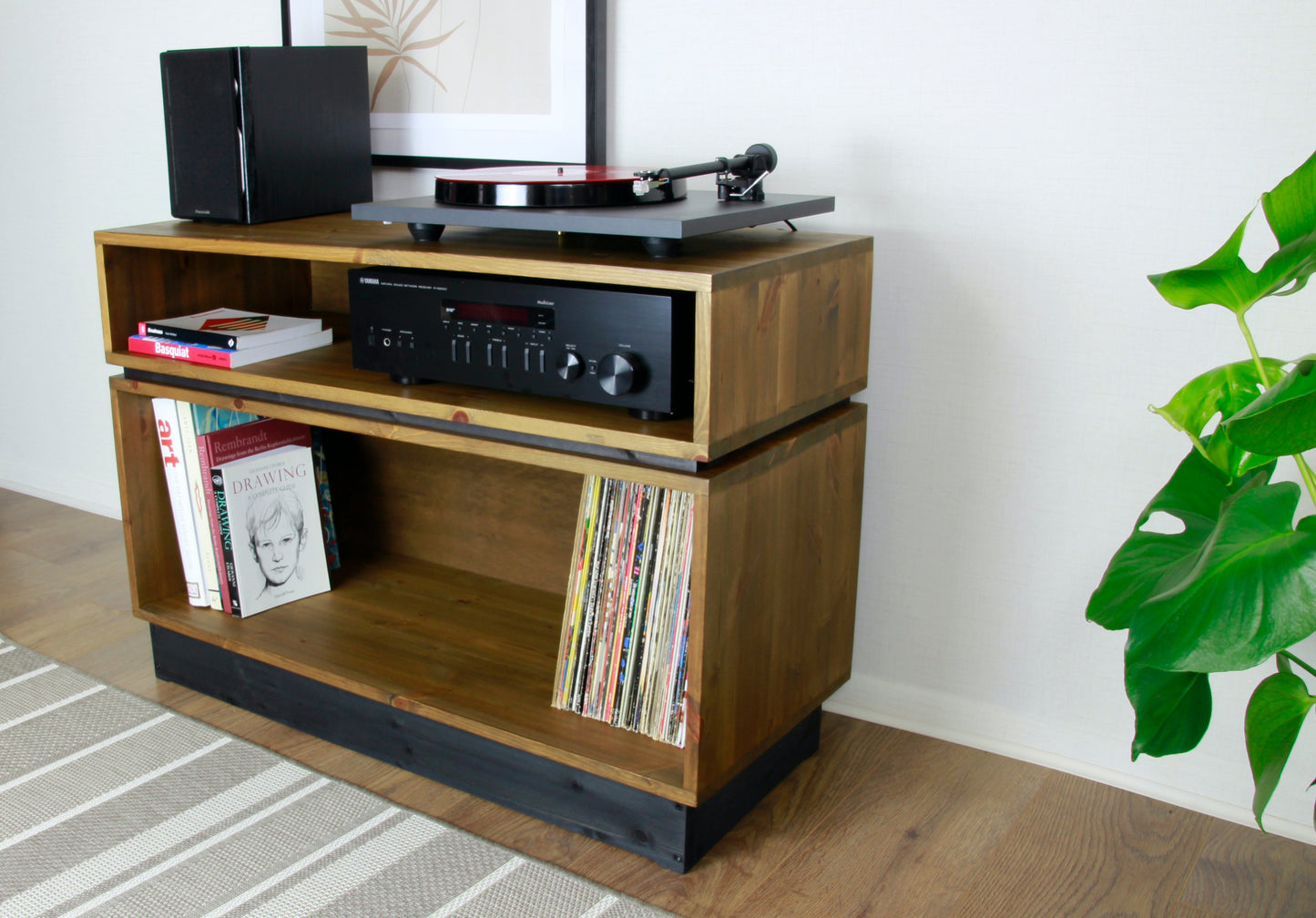 Large Entertainment Unit, Vinyl Record Player Stand, Vinyl Storage Unit COLOUR FURNITURE