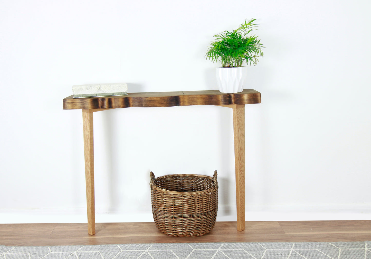 Life Edge Hallway Console, Sideboard Table with Solid Oak Legs COLOUR FURNITURE