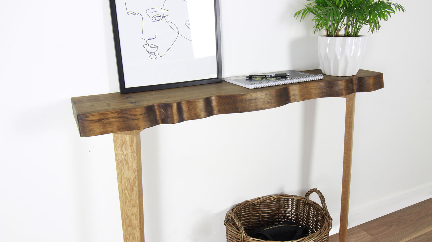 Life Edge Hallway Console, Sideboard Table with Solid Oak Legs COLOUR FURNITURE