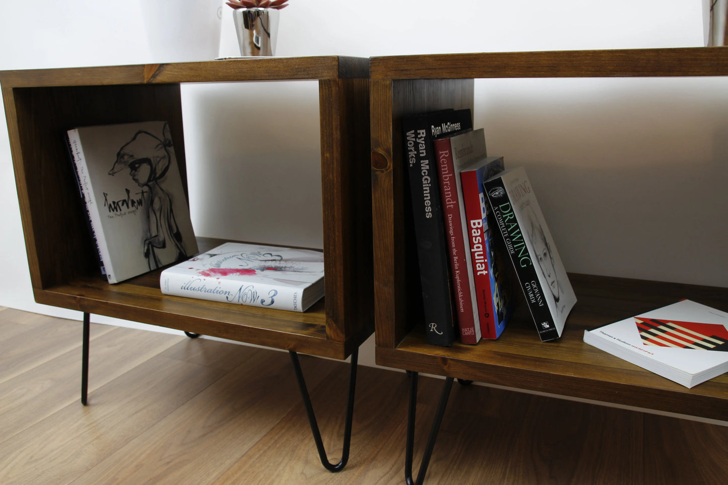 Rustic Industrial Wooden Bedside, Vinyl Storage Cabinets, Vinyl Player Stand COLOURLIMITED