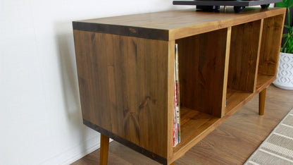 Record Player Table, Turntable Player Stand - Record Cabinet with wooden feet COLOUR FURNITURE