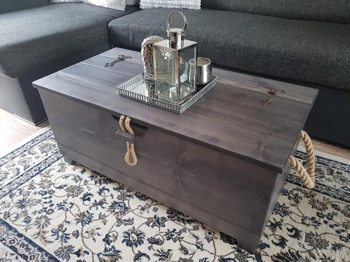 Wooden Storage Chest Trunk Blanket Box Chest Trunk Vintage Coffee Table Ottoman COLOURLIMITED