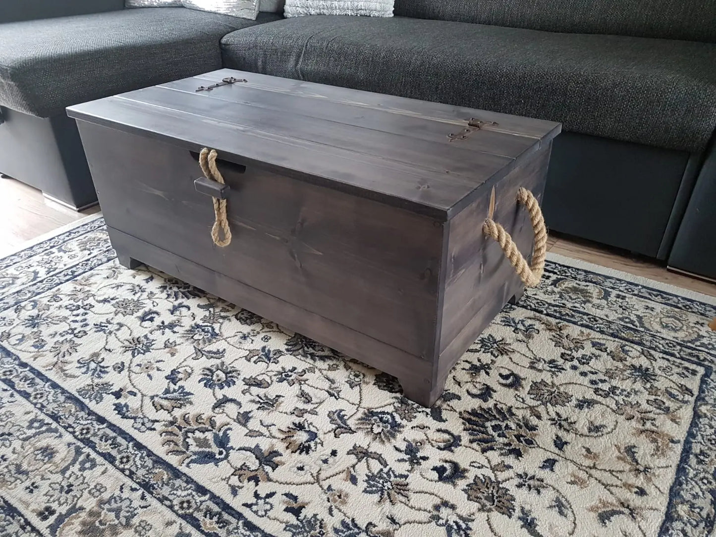 Wooden Storage Chest Trunk Blanket Box Chest Trunk Vintage Coffee Table Ottoman COLOURLIMITED