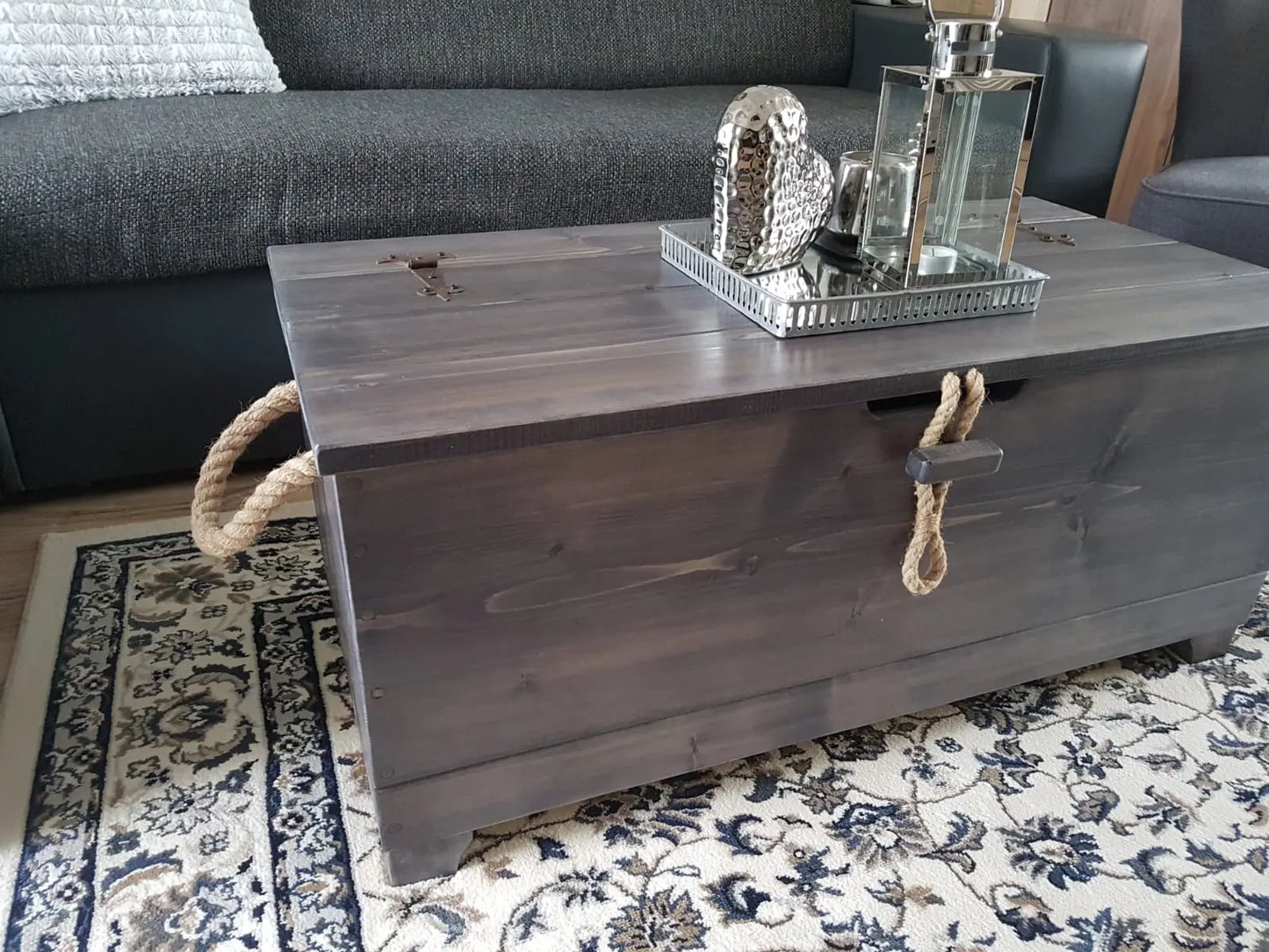 Wooden Storage Chest Trunk Blanket Box Chest Trunk Vintage Coffee Table Ottoman COLOURLIMITED
