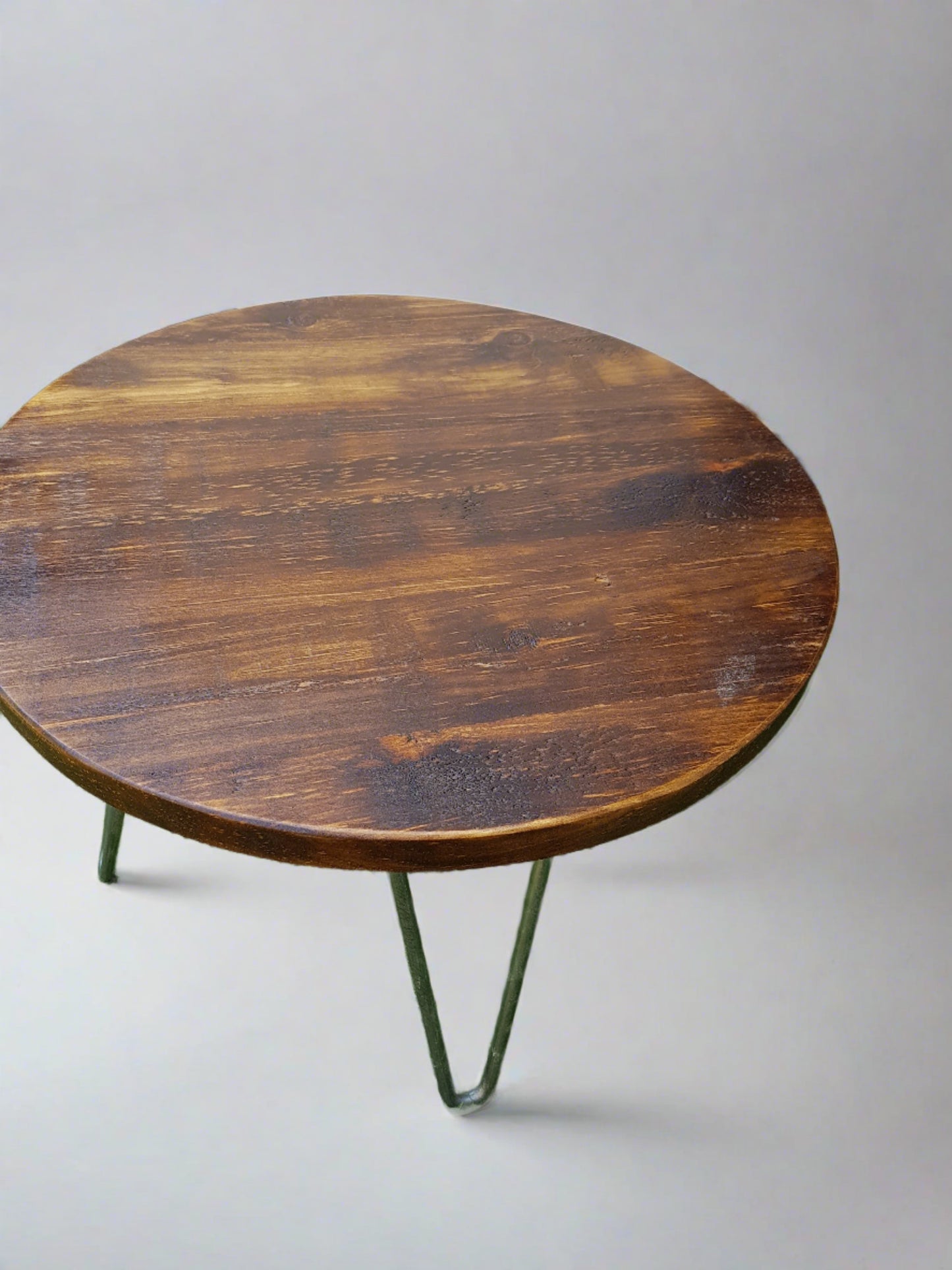 Rustic Industrial Coffee Table, Round Low Table, Side Table, Made with Solid Wood - Available in many Colours!