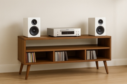 Wooden Multimedia Storage with Shelves | Handmade CD Storage Cabinet