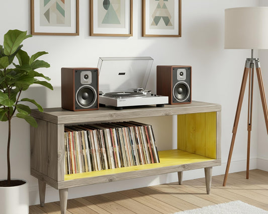 Two-Tone Record Player Stand – Vinyl Storage Unit
- Many Colours Available!