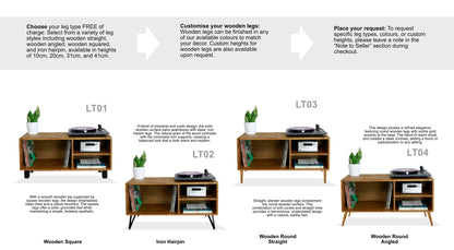 Rustic / Industrial TV Stand, Sideboard, TV Console Table, TV cabinet - Accent Table, Solid Wood - Available in Many Colours!