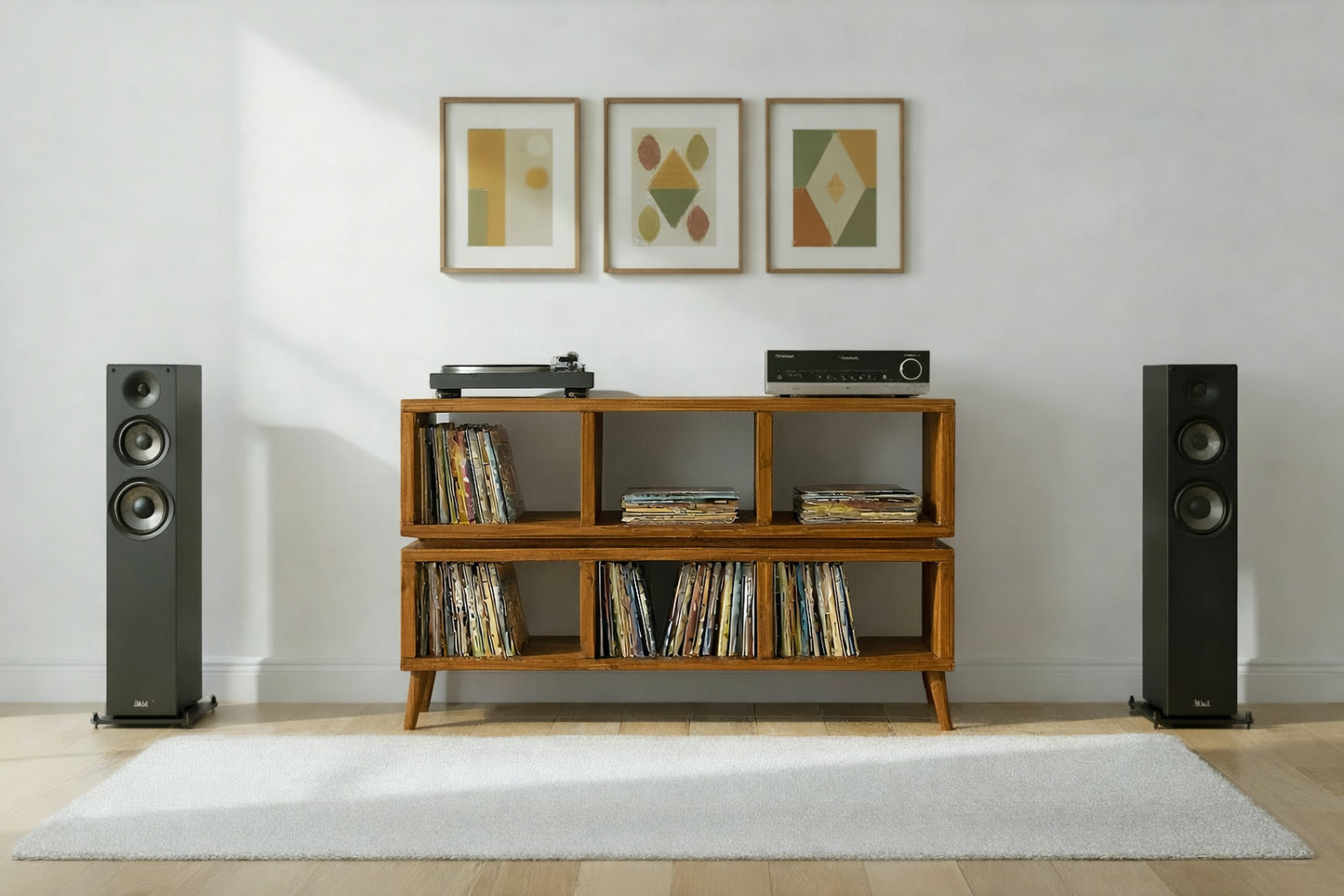 Double Tier Vinyl Record Storage Unit - Turntable Stand