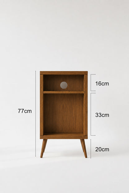Record Player Stand & Vinyl Storage Cabinet | Solid Wood Media Tower