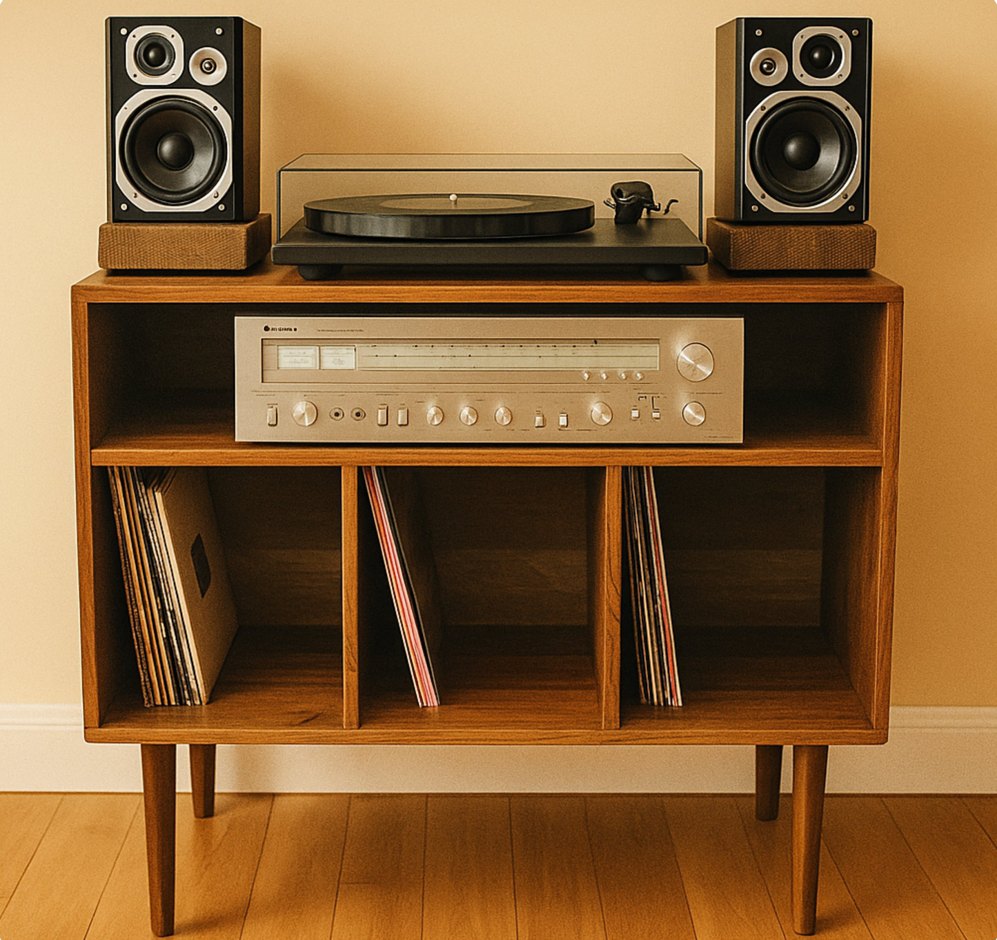 Record Player Stand, Vinyl LP Record Storage, Hifi Rack, Turntable Unit, Vinyl Storage Furniture - Many Colours Available!