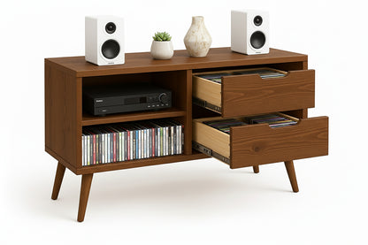 Wooden Multimedia Storage with Shelves | Handmade CD Storage Cabinet