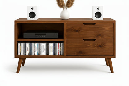 Wooden Multimedia Storage with Shelves | Handmade CD Storage Cabinet