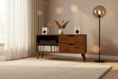 Wooden Multimedia Storage with Shelves | Handmade CD Storage Cabinet