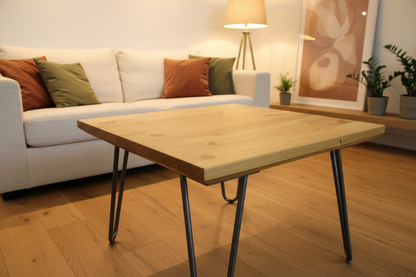 Rustic Industrial Coffee Table, Square  Low Table, Side Table, Made with Solid Wood - Available in many Colours!
