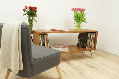 Wooden Industrial Record Player Stand, Record Storage Cabinet, TV stand, Records Stand - Open Storage