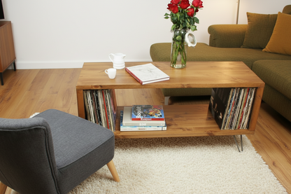 Wooden Industrial Record Player Stand, Record Storage Cabinet, TV stand, Records Stand - Open Storage
