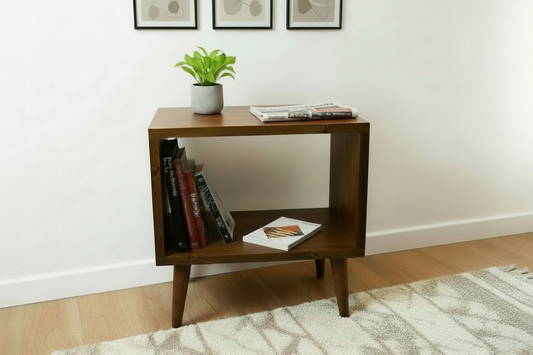 Industrial Wooden Bedside Table & Record Cabinet  Solid Wood