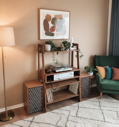 Mid Century - Record Player Stand, Vinyl LP Record Storage, Hifi Rack, Turntable Unit, Vinyl Storage Furniture - Many Colours Available!