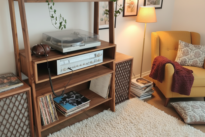 Mid Century - Record Player Stand, Vinyl LP Record Storage, Hifi Rack, Turntable Unit, Vinyl Storage Furniture - Many Colours Available!