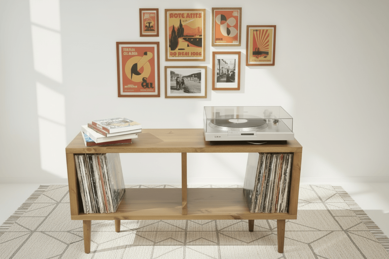 Record Player Stand, Vinyl LP Record Storage, Hifi Rack, Turntable Uni ...