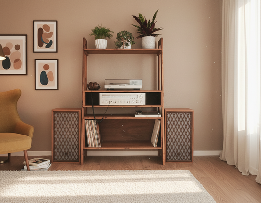 Mid Century - Record Player Stand, Vinyl LP Record Storage, Hifi Rack, Turntable Unit, Vinyl Storage Furniture - Many Colours Available!