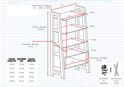 Wooden Free Standing Shelving, Mid-Century Shelving, Unit with Storage Space