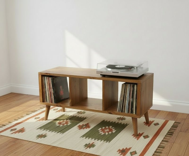 Record Player Stand - Triple Storage