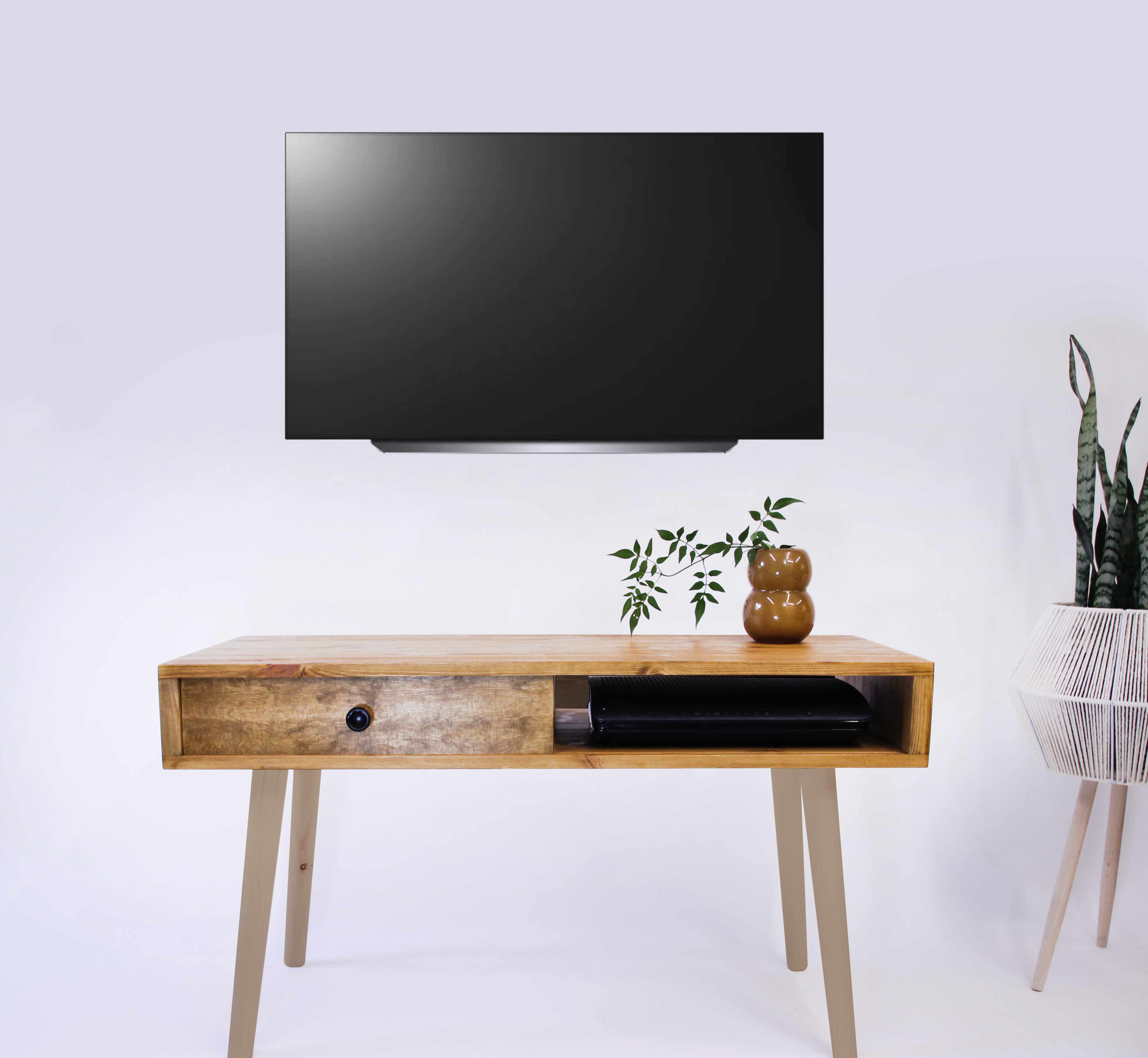 Solid wood online floating tv unit