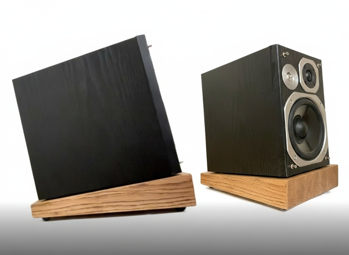 Pair of Solid Oak Studio Monitor Stand, Speaker Stand and Music Accessories