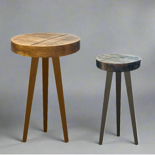 Rustic Industrial Wooden Stool, Decorative Stool, Plant Stand - Available in Many Colours!