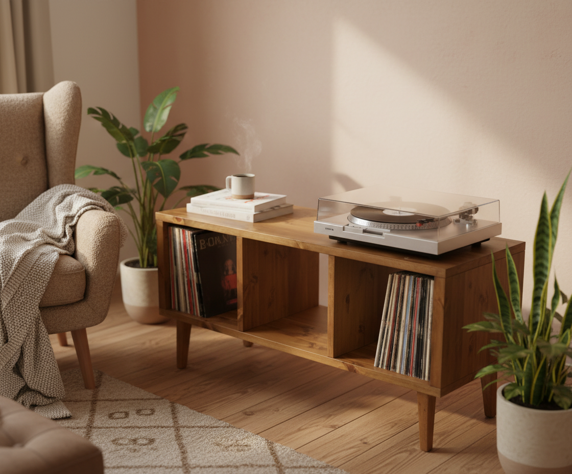 Record Player Stand, Vinyl LP Record Storage, Hifi Rack, Turntable Unit, Vinyl Storage Furniture - Many Colours Available!