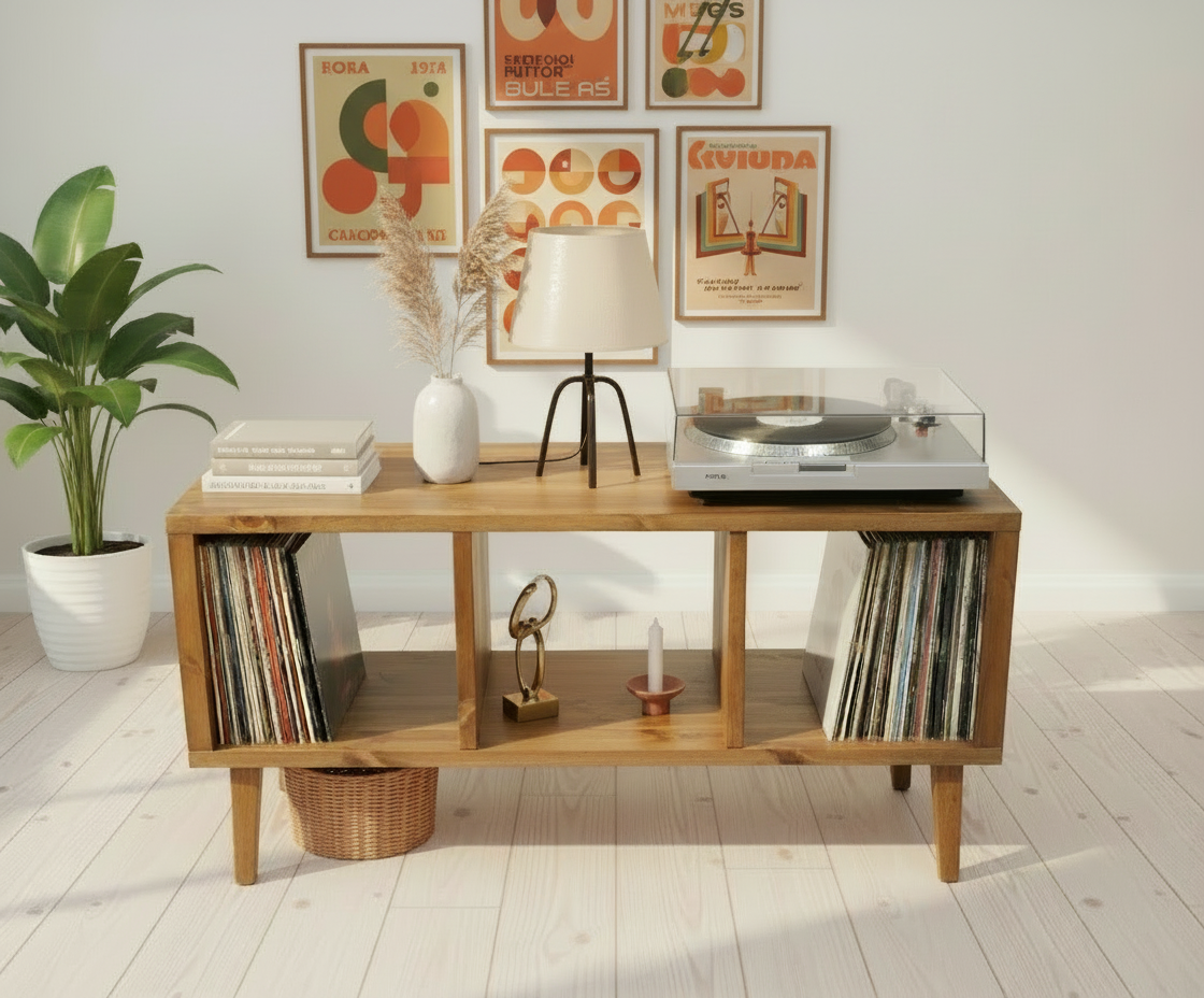 Record Player Stand, Vinyl LP Record Storage, Hifi Rack, Turntable Unit, Vinyl Storage Furniture - Many Colours Available!