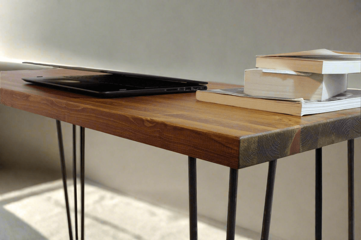 Rustic Industic Desk Rustic Industrial Office Desk | Solid Wood & Metal Work Table – Colour ...