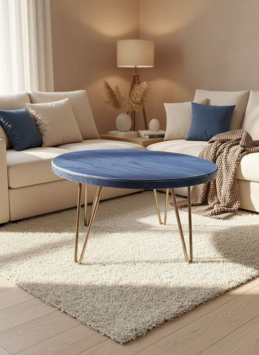 Round Low Coffee Table |Solid Wood Side Table