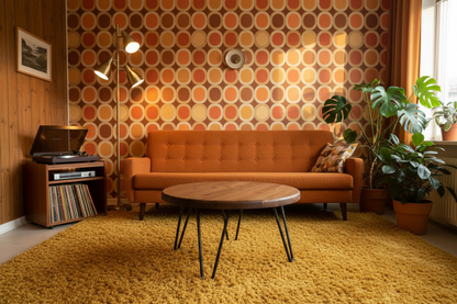 Round Low Tea & Coffee Table | Solid Wood Side Table