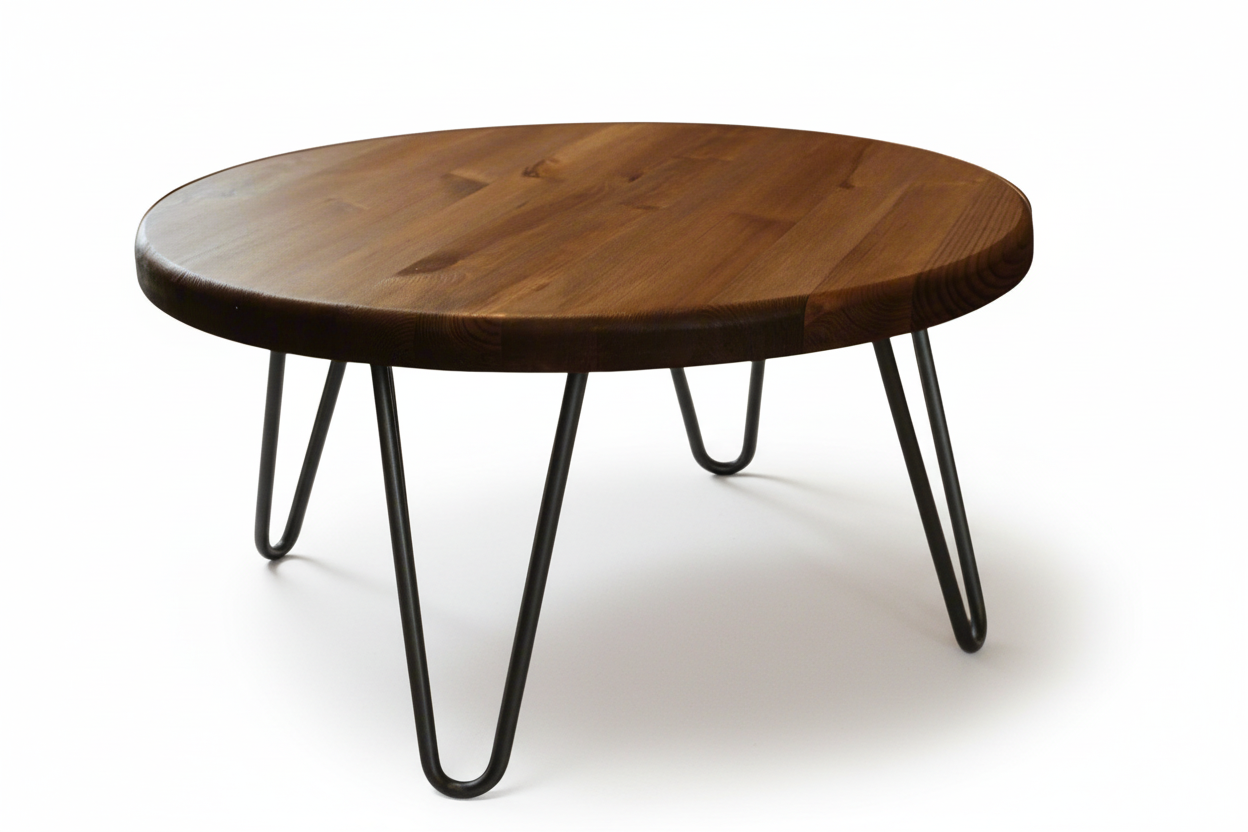 Round Low Tea & Coffee Table | Solid Wood Side Table