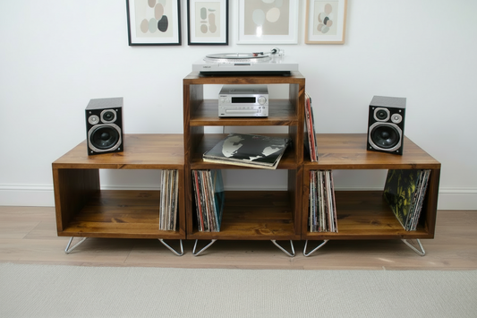 Record Player Stand, Vinyl LP Record Storage, Hifi Rack, Turntable Unit, Vinyl Storage Furniture - Many Colours Available!