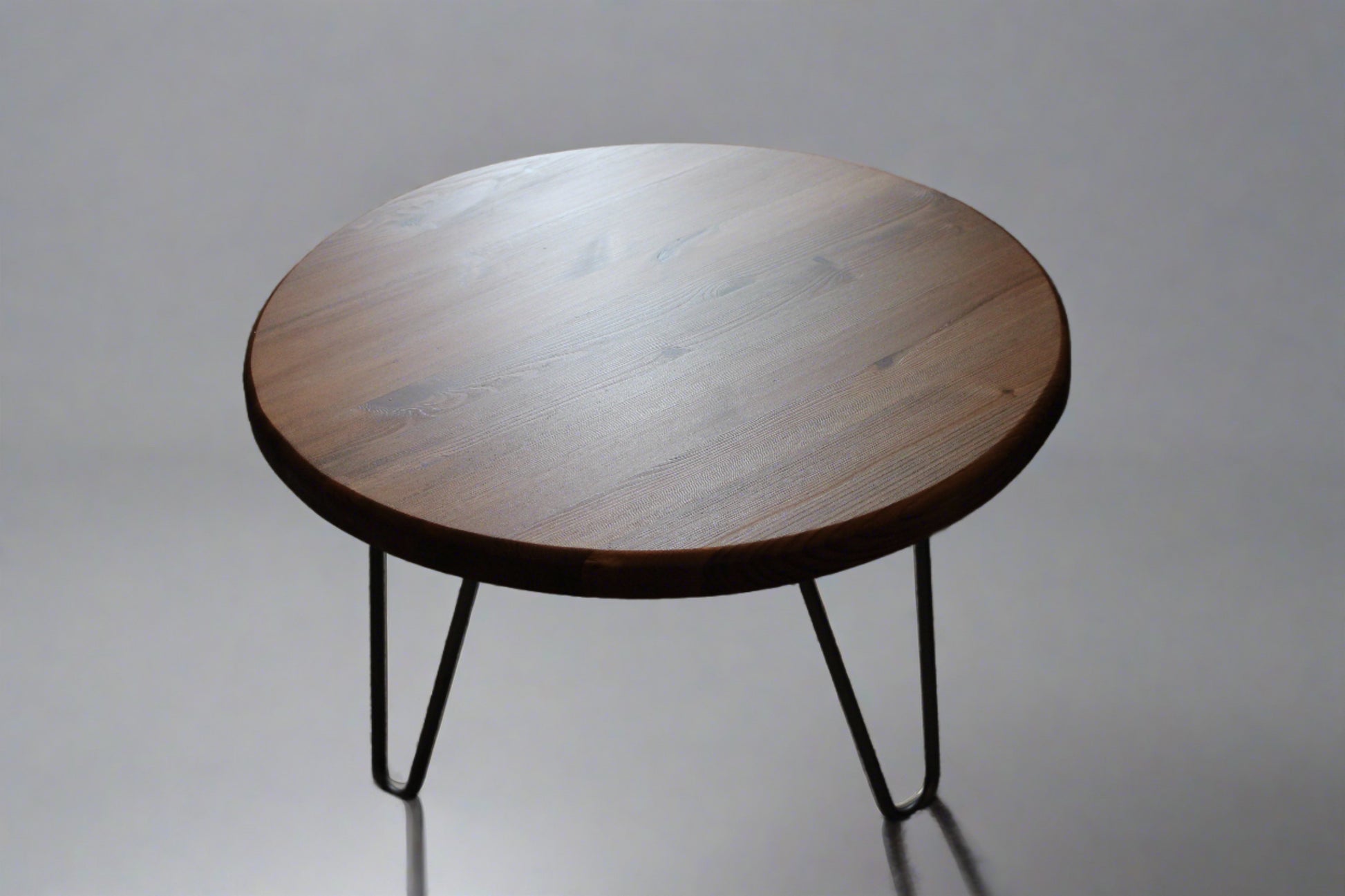 Low Round Coffee Table Wood, Rustic, Industrial Round Table COLOUR FURNITURE