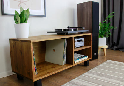 Wooden Record Player Stand with Shelves, Vinyl Storage Cabinet, Vinyl Player Stand COLOUR FURNITURE